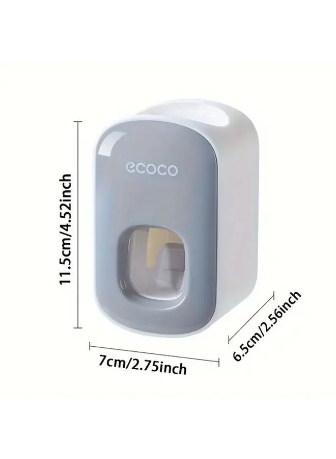 Wall Mounted Automatic Toothpaste Dispenser Toothbrush Holder Grey Touchless Adhesive Installation - Image 3