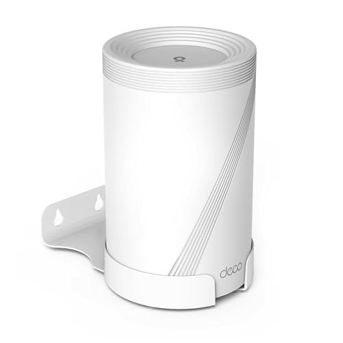 Bangcheer Wall Mount for TPLink Deco BE63 BE65BE67BE68BE10000BE11000BE14000 Mesh WiFi 7 System Saving Space Aluminum Alloy Wall Hanging Bracket Holder with Cable Storage Rack White1Pack - Image 1