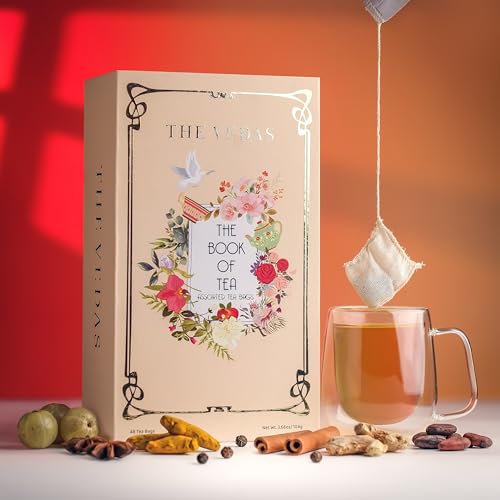The Vedas Book Of Tea Gift Set | Gifts for women & men | Assorted Tea Bags| Hamper Box | 48 Teabags | 12 Exotic Herbal Tea Blends | Corporate Gifting | mothers day gift for mom - Image 4