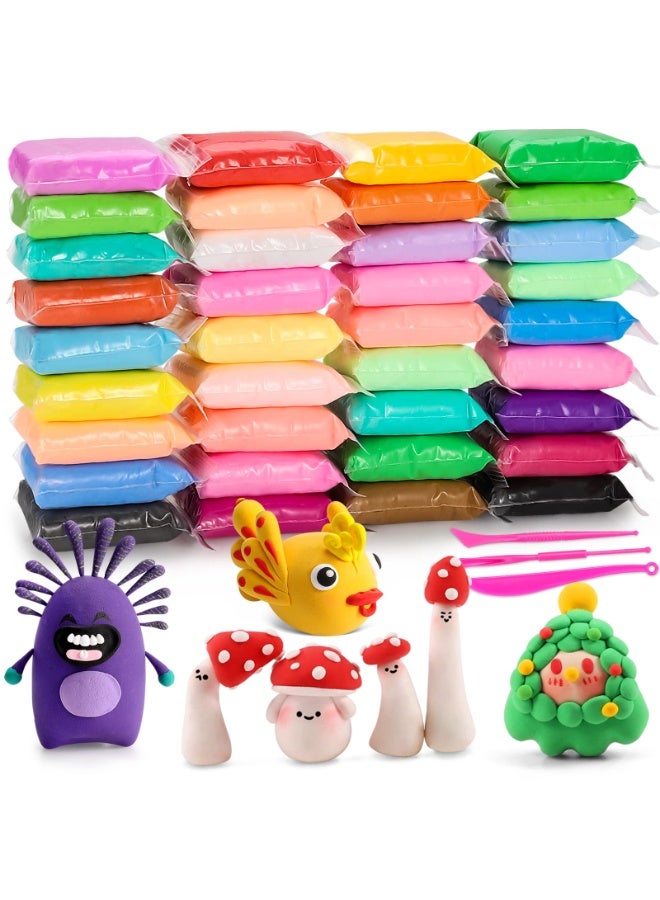 36 Colors Assorted Fluffy Foam Clay Set, Ultra Light Modeling Clay, QMay Magic Clay Artist Studio Toy, No-Toxic Modeling Clay & Dough, Creative Art DIY Crafts, Gift for Kids - Image 1