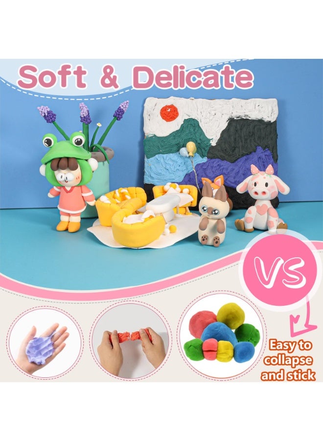 36 Colors Assorted Fluffy Foam Clay Set, Ultra Light Modeling Clay, QMay Magic Clay Artist Studio Toy, No-Toxic Modeling Clay & Dough, Creative Art DIY Crafts, Gift for Kids - Image 4