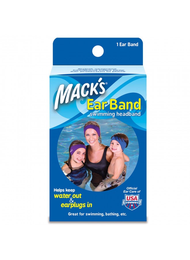 Mack's Ear Band Swimming Headband, Blue/ Purple (Pack of 2) - Image 1