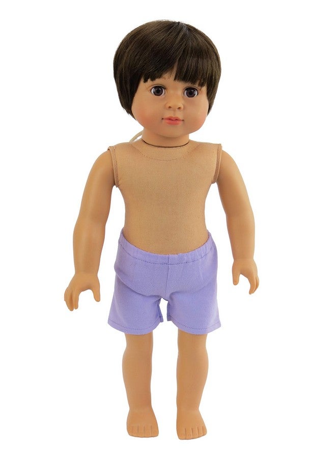 American Fashion World 18-Inch 'Mason' Vinyl Posable Boy Doll With Short Brunette Hair | Undressed Doll | Premium Quality & Design - Image 1