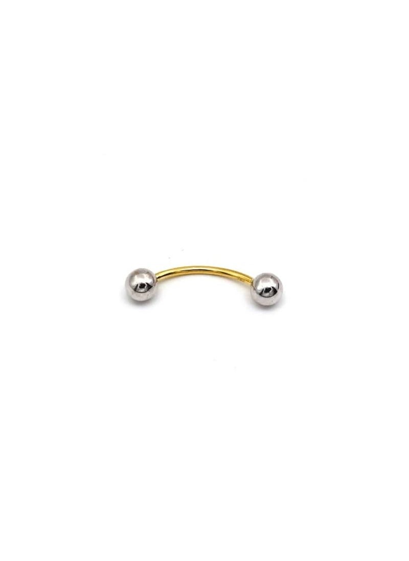 Gold Zone - Real Gold 2 Color Plain Belly Navel And Nose Piercing 0017 BP1019 - Image 1