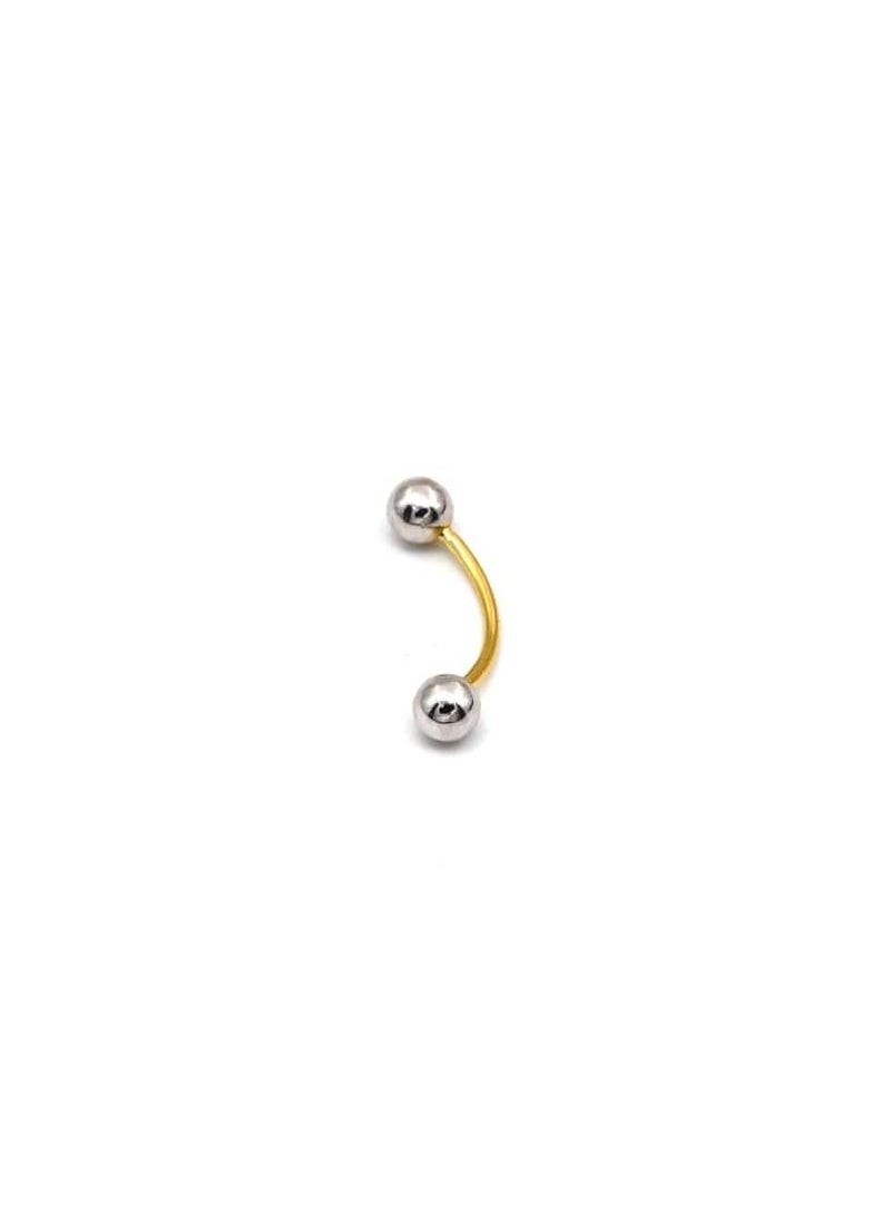 Gold Zone - Real Gold 2 Color Plain Belly Navel And Nose Piercing 0017 BP1019 - Image 1