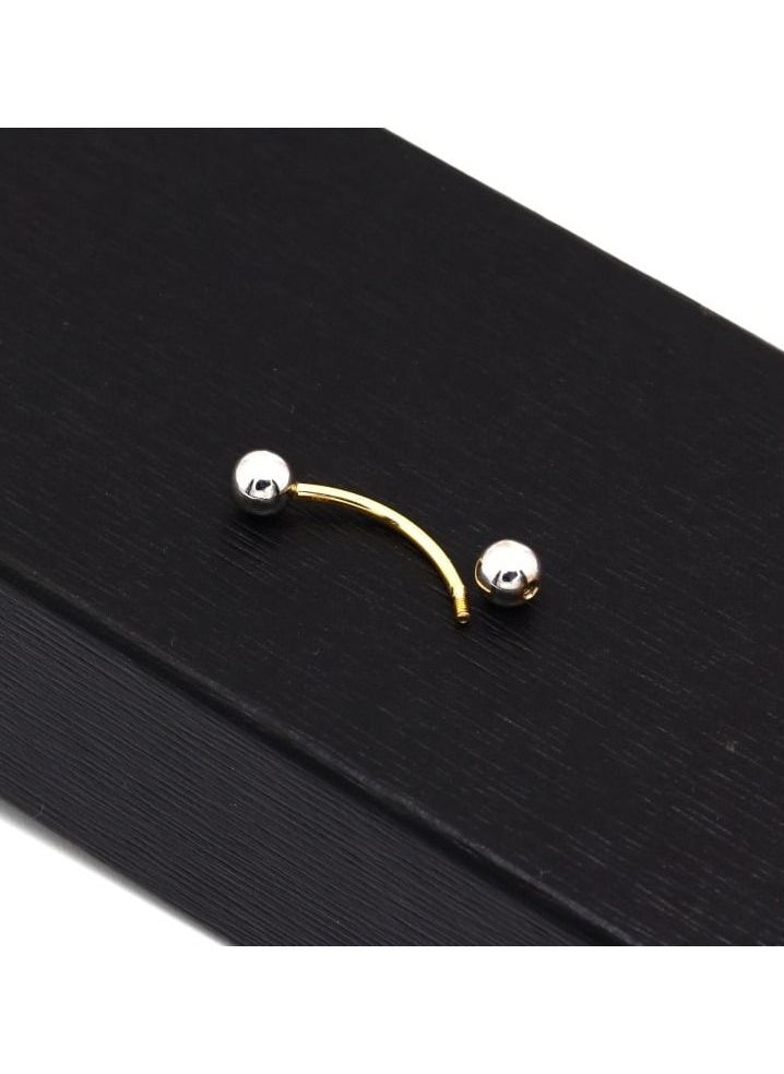 Gold Zone - Real Gold 2 Color Plain Belly Navel And Nose Piercing 0017 BP1019 - Image 1
