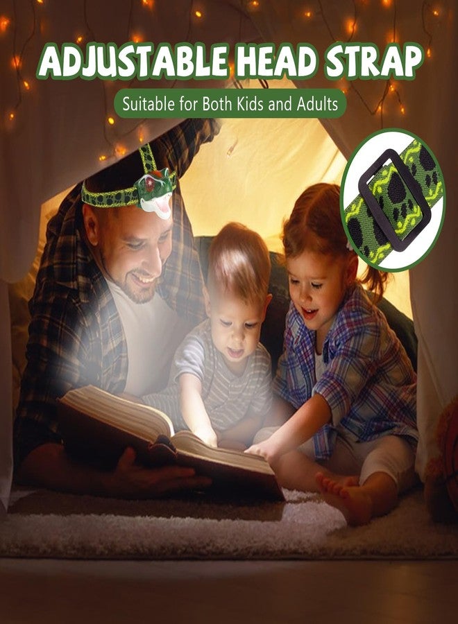 UPSIME Dinosaur Headlamp for Kids Flashlights Camping Gear - Dinosaur Toys for Boys Girls 3+ Outdoor Toys Birthday Parties Halloween Christmas Stocking Stuffers Gifts - Image 4