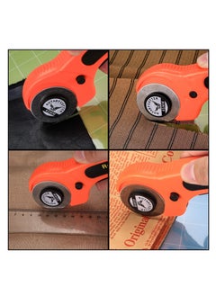 Y&D 45mm Rotary Cutter, Fabric Cutter with 5pcs Extra Blades Ergonomic Handle Rolling Safety Lock for Fabric, Leather, Crafting, Sewing, Quilting, Left & Right Hand（Orange）  - Image 5