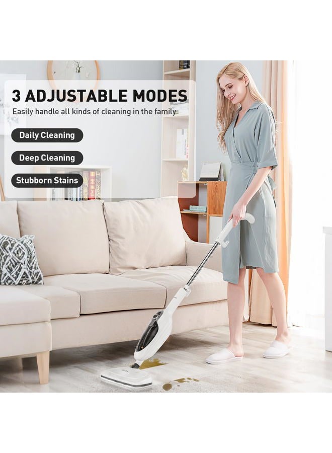 Secura Steam Mop 10-in-1 Convenient Detachable Steam Cleaner White Multifunctional Cleaning Machine Floor Steamer with 3 Microfiber Mop Pads - Image 3