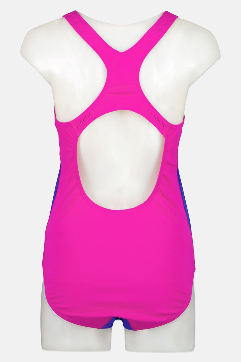 speedo Women Non Padded Embroidered Logo One Piece, Multicolor - Image 3