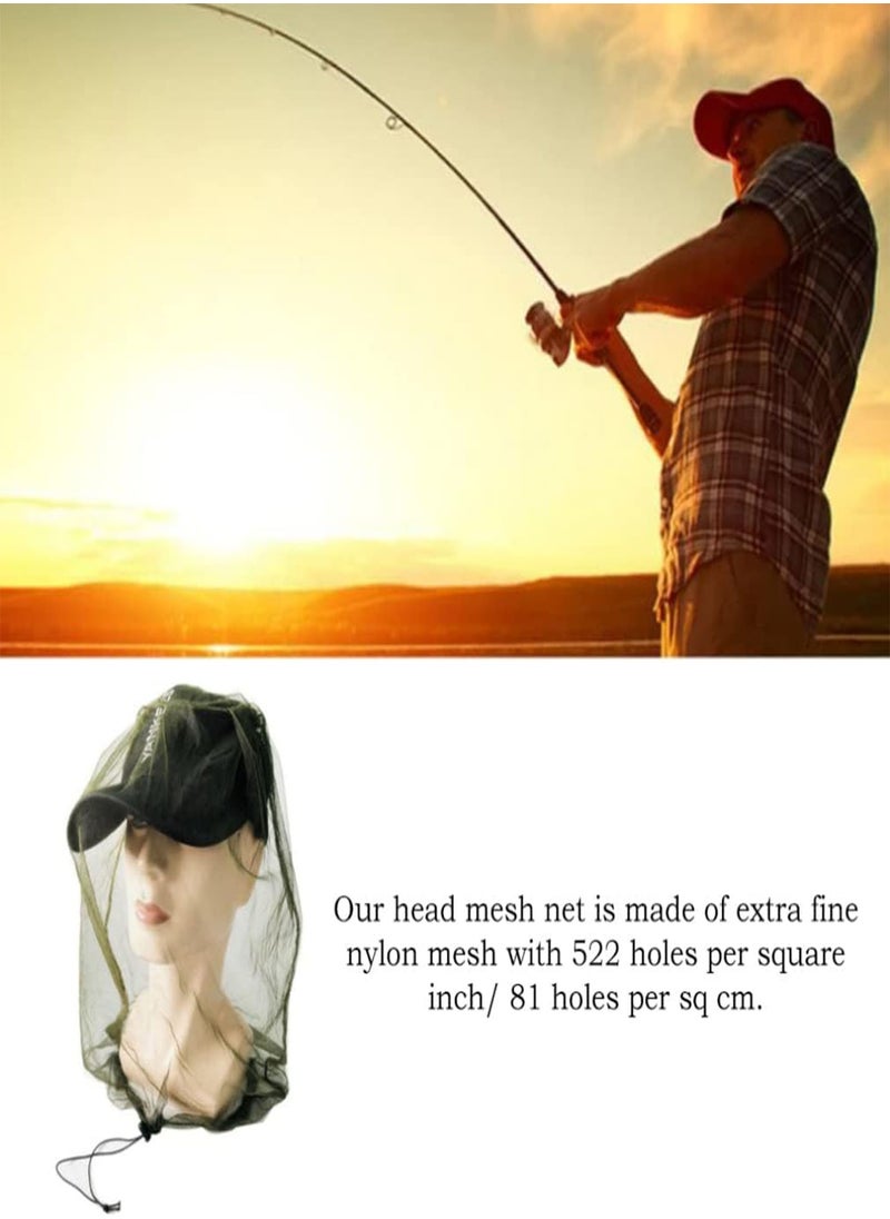 Midge Net Head Cover Mosquito Head Net Beekeeper Hat Mosquito Head Net Mesh Anti Bug Insect Head Net Face Protection for Outdoor Fishing Camping Hiking Green