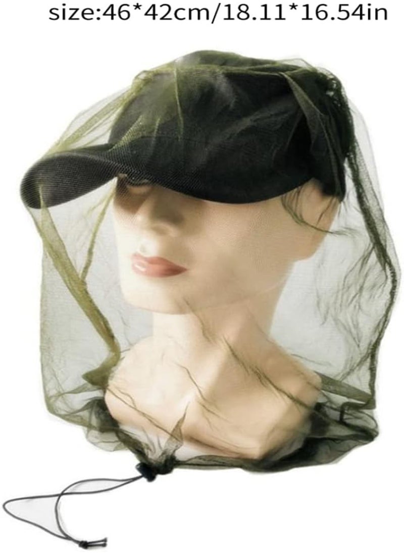 Midge Net Head Cover Mosquito Head Net Beekeeper Hat Mosquito Head Net Mesh Anti Bug Insect Head Net Face Protection for Outdoor Fishing Camping Hiking Green