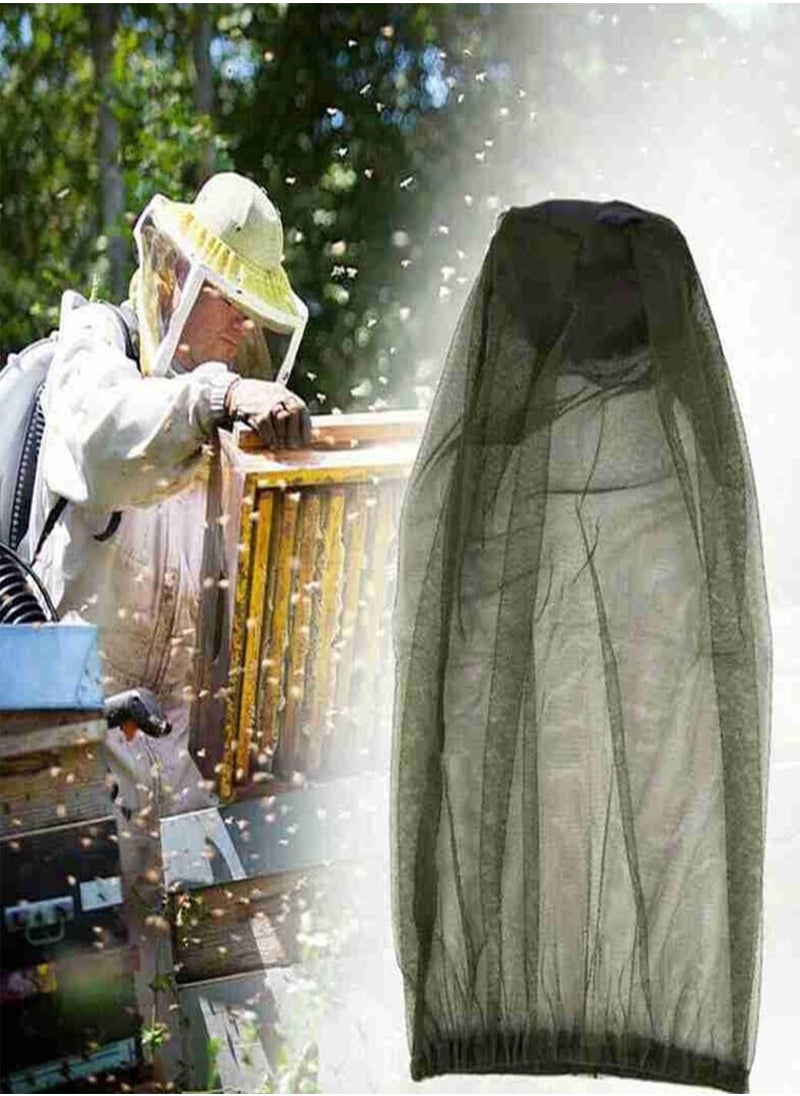 Midge Net Head Cover Mosquito Head Net Beekeeper Hat Mosquito Head Net Mesh Anti Bug Insect Head Net Face Protection for Outdoor Fishing Camping Hiking Green
