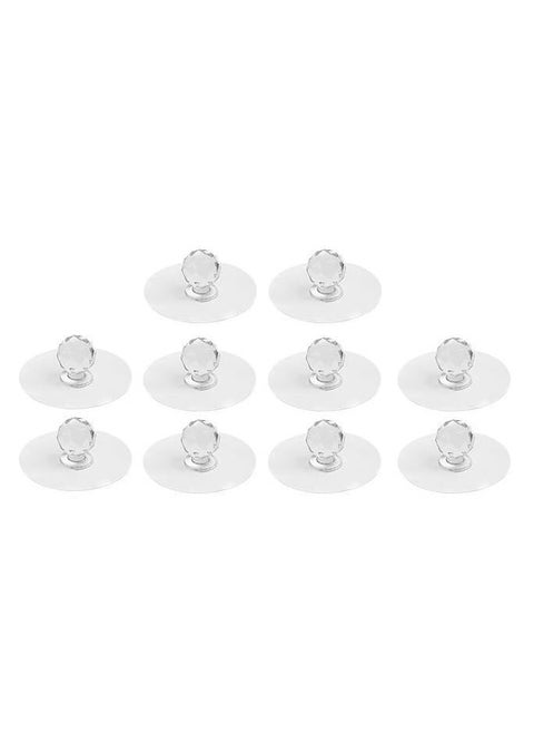 ZAVASIKA Cabinet Drawer Knobs Diamond Crystal Shaped Pulls Handles for Wardrobe Cupboard Drill Free SelfStick Push HelperTransparent Auxiliary HandlePink Color Round Pack of 10
