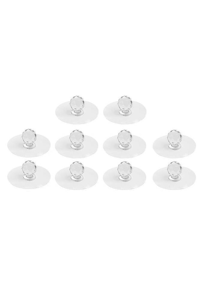 ZAVASIKA ZAVASIKA Cabinet Drawer Knobs Diamond Crystal Shaped Pulls Handles for Wardrobe Cupboard Drill Free SelfStick Push HelperTransparent Auxiliary HandlePink Color Round Pack of 10 