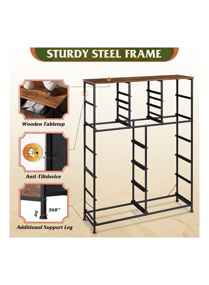 إن كي أكس خزانة تخزين قماشية كبيرة الحجم مكونة من 15 درجًا للاستخدام داخل غرفة النوم المنزلية، لون بني، 100 سم - Image 4