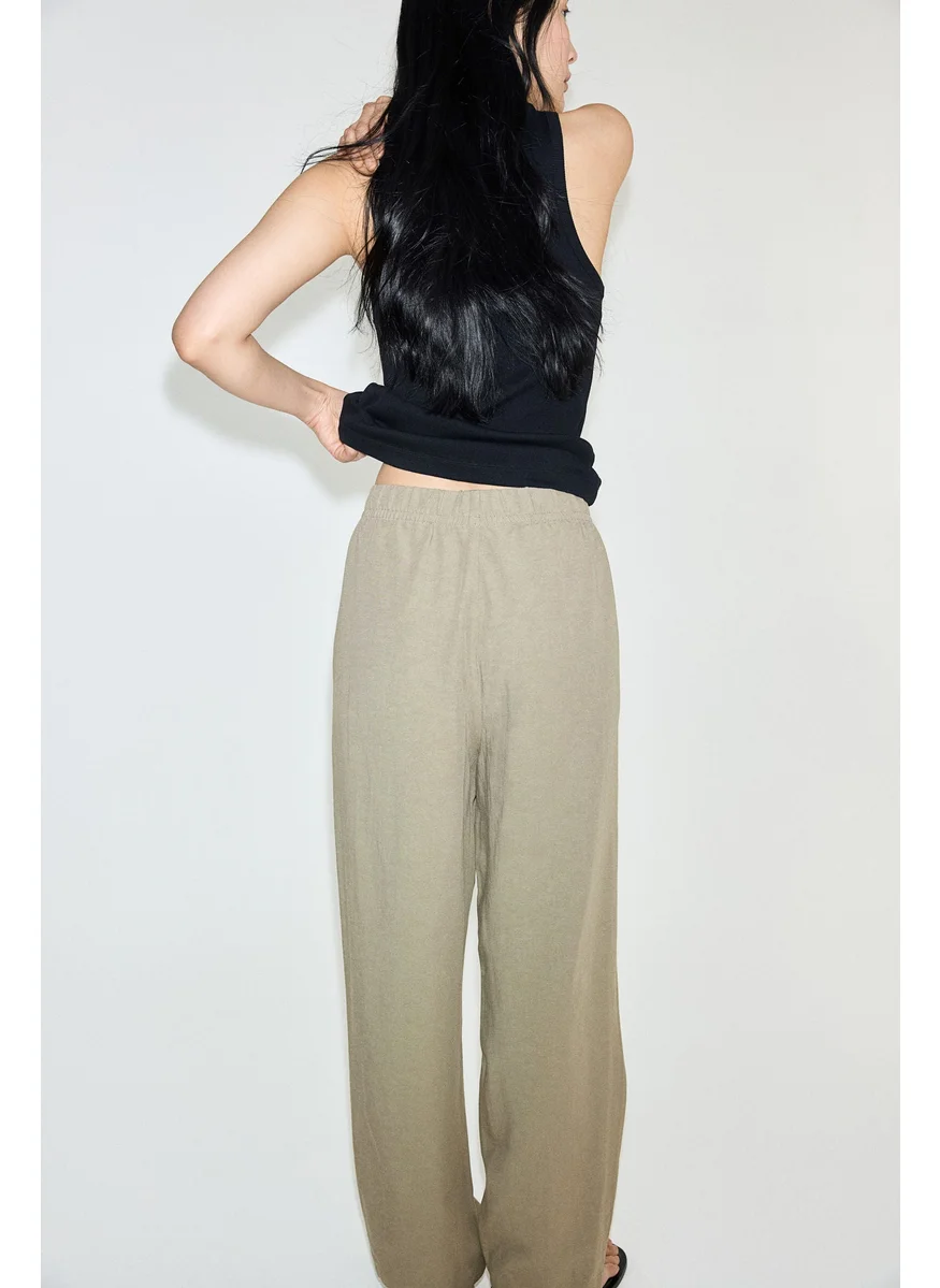 H&M Linen-Blend Drawstring Trousers