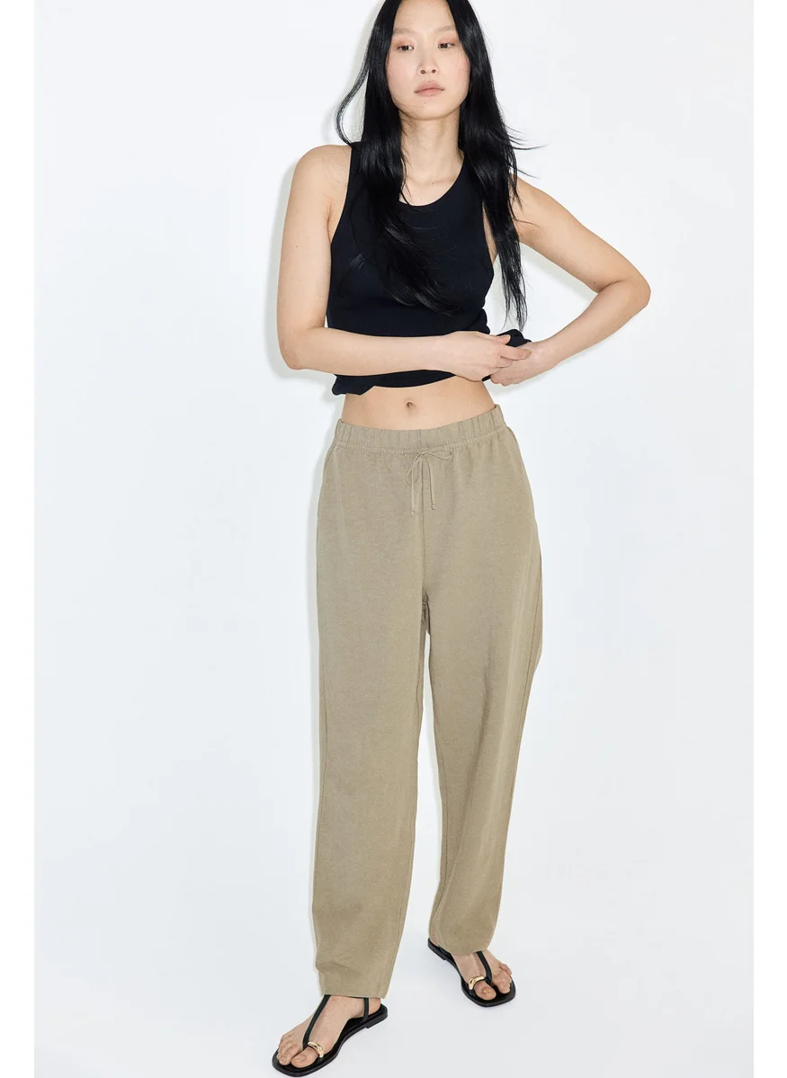 H&M Linen-Blend Drawstring Trousers