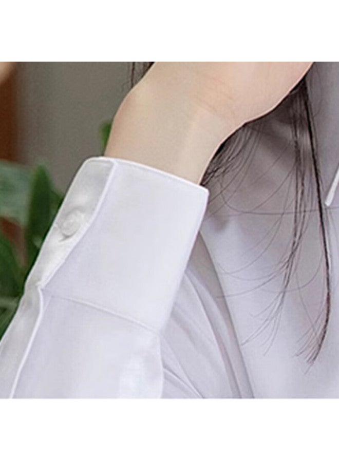 Tucano Women's Long Sleeve Winter Fleece Lined Wrinkle-resistant Non-iron Business Casual Dress Shirt White M - Image 2