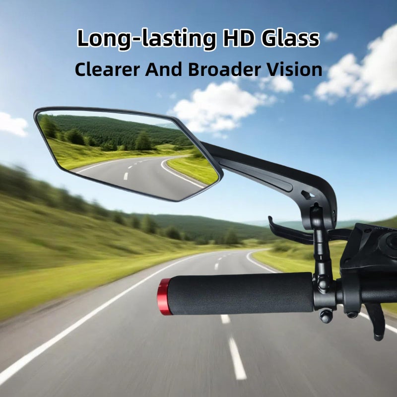 Silanit Bike Mirrors for Handlebars, 1 Pair Bicycle Rear View Mirror, 360Â° Adjustable Rotatable Wide Angle Mirror Accessories for Ebike Mountain Road Bike, Black - Image 4
