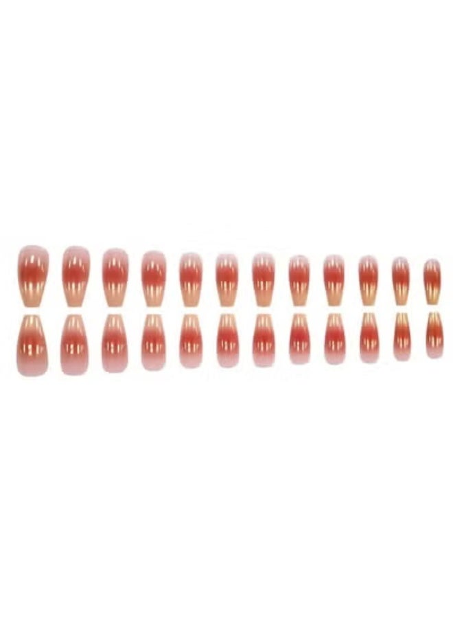 24 قطعة من الأظافر المزيفة ، حلوة وطازجة ، راقية ، بسيطة وعصرية لارتداء الأظافر. باستخدام الشريط اللاصق على الوجهين ، يمكن ارتداؤه وإزالته في أي وقت ، وهو صديق للبيئة ومريح ولا يؤذي الأظافر. - Image 2