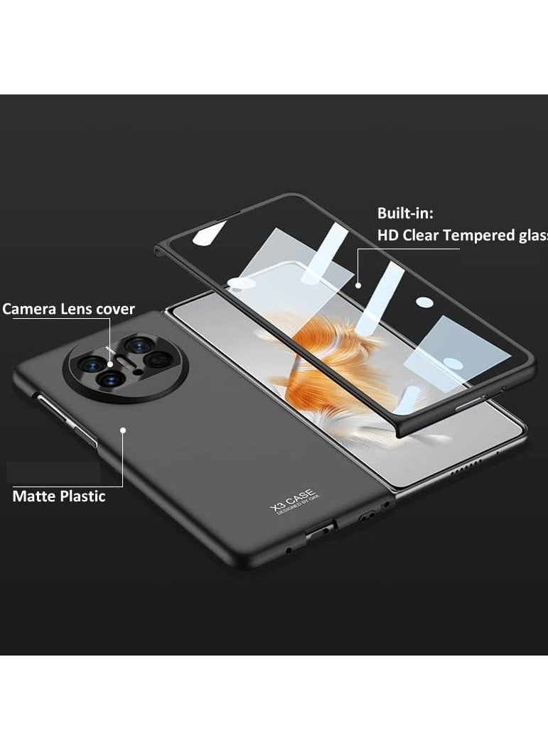 Ultra Thin Case Compatible with Huawei Mate X3 Tempered Glass Ultrathin Matte Plastic Cover For Mate X3 (Black) - Image 3