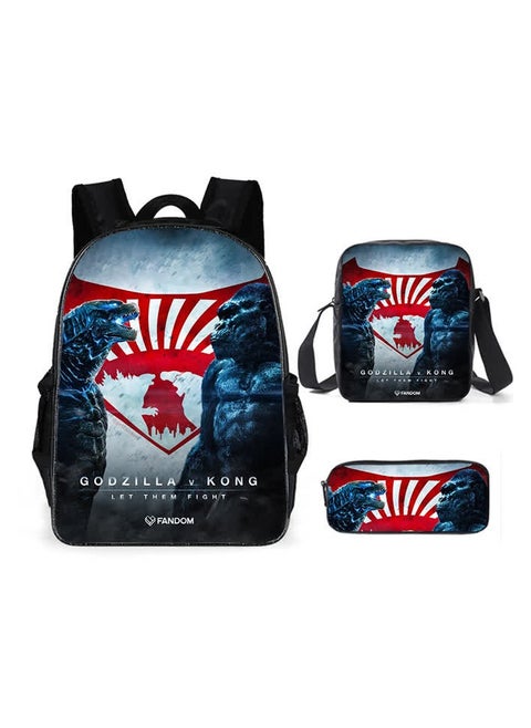 Godzilla vs. King Kong schoolbag backpack for primary and secondary school students,D6 Godzilla vs. King Kong 4 - Backpack + Pencil Bag