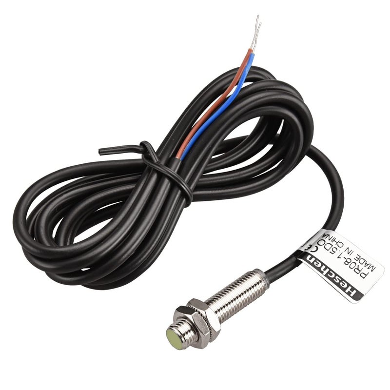 Heschen M8 Inductive Proximity Sensor Switch PR08-1.5DO Cylindrical Type Detector 1.5mm DC12-24V 2-Wire NO(Normally Open) CE - Image 1