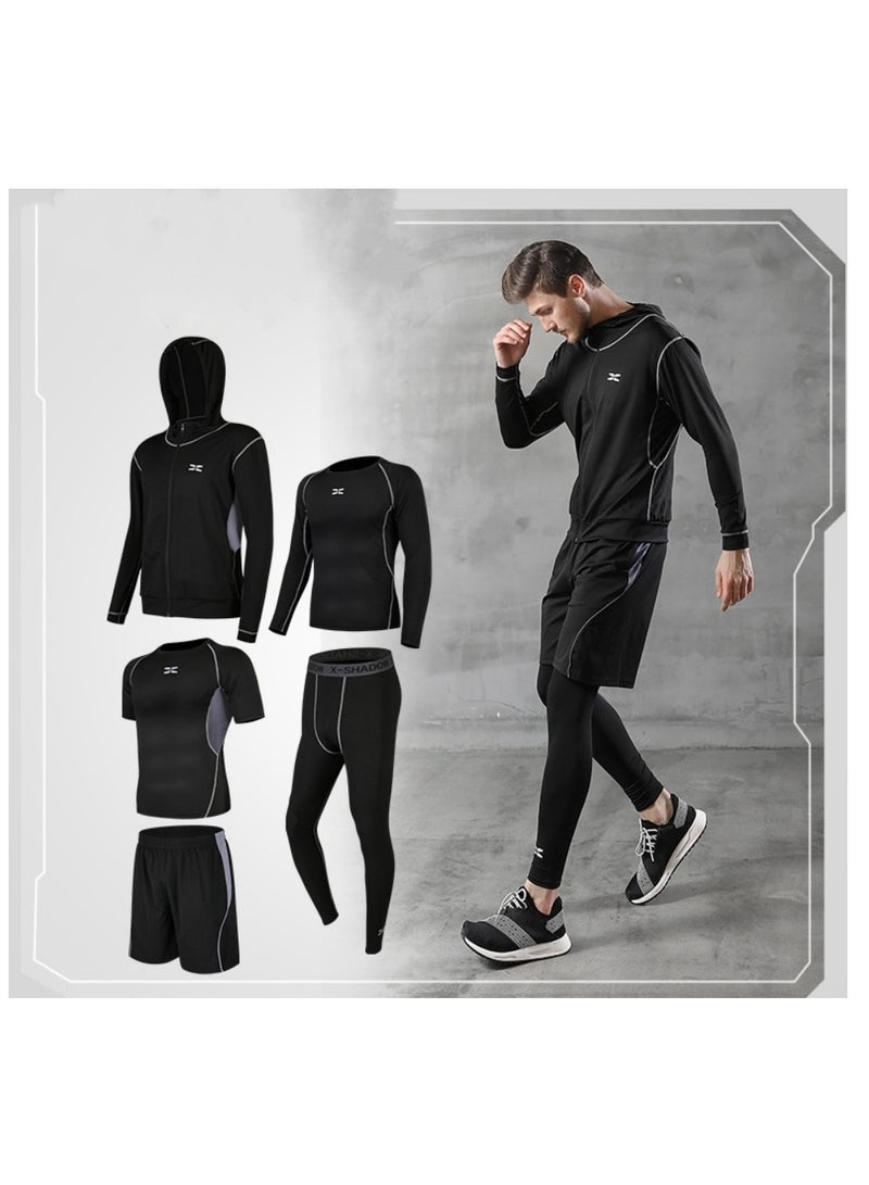 KUYING Men's Fitness Suit Sportswear Quick Drying Set 