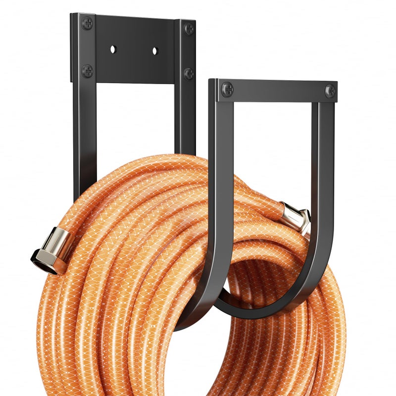 pickpiff Garden Hose Holder Wall Mount - Metal Water Hose Hanger for Outside, Durable Hook for Garden, Garage, or Yard Storage (2 Pack) - Image 1