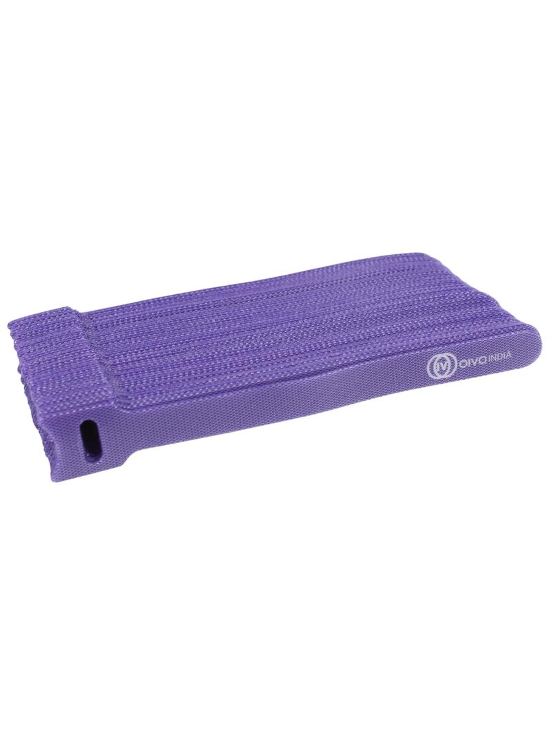 OIVO INDIA OIVO INDIA 50PCS Fastening Cable Ties Reusable Premium 6Inch Adjustable Cord Ties Microfiber Cloth Cable Management Straps Hook Loop Cord Organizer Wire Ties Reusable Dark Purple Colors  - Image 5