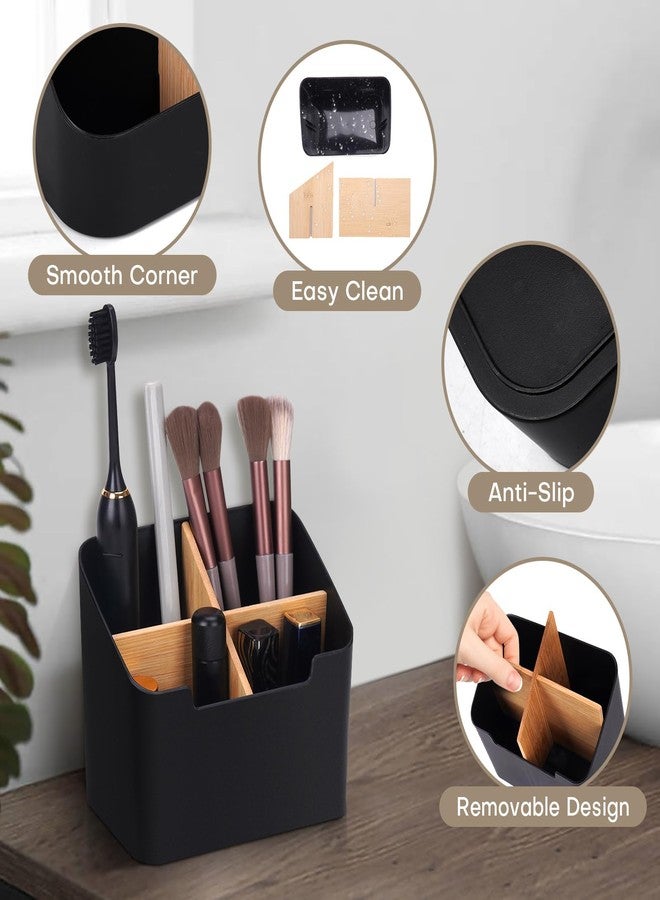 Ayswupt Bamboo Toothbrush Holder (Black) - Image 2