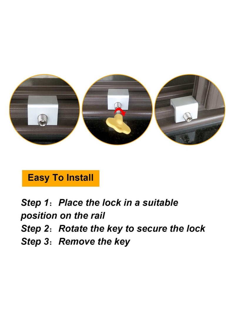 Bukela Pack Of 4 Sliding Window Lock With Security Lock  - Image 5