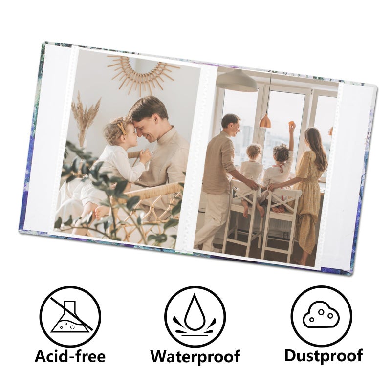 Hiwhy Hiwhy Photo Album 4x6 with 50 Pockets  Small Picture Album with Premium Leather Album Cover  Slip-in Mini Picture Book for Family Wedding Anniversary Baby Vacation Pictures  Water Lily - Image 3