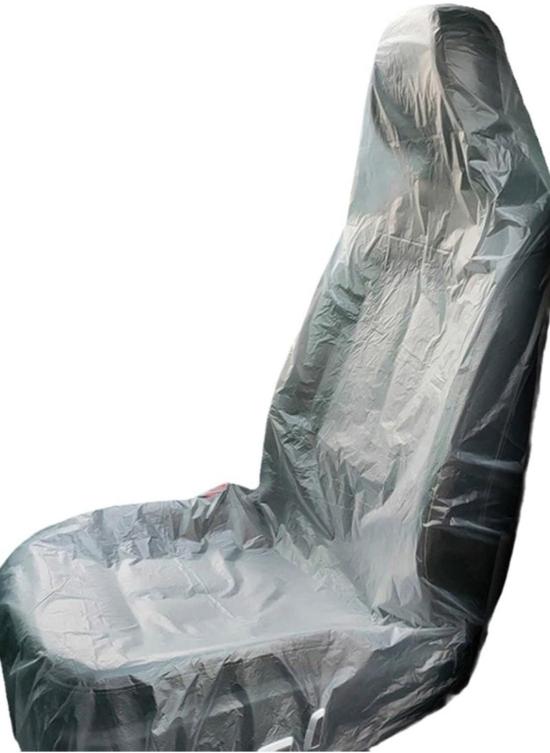 Oasisgalore 100pcs 140x80cm Transparent Car Plastic Seat Covers ,Disposable Vehicle Seat Dustproof Covers, Car Accessories  - Image 1