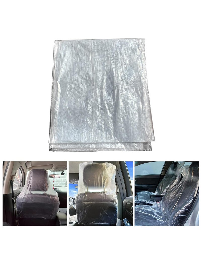 Oasisgalore 100pcs 140x80cm Transparent Car Plastic Seat Covers ,Disposable Vehicle Seat Dustproof Covers, Car Accessories  - Image 2