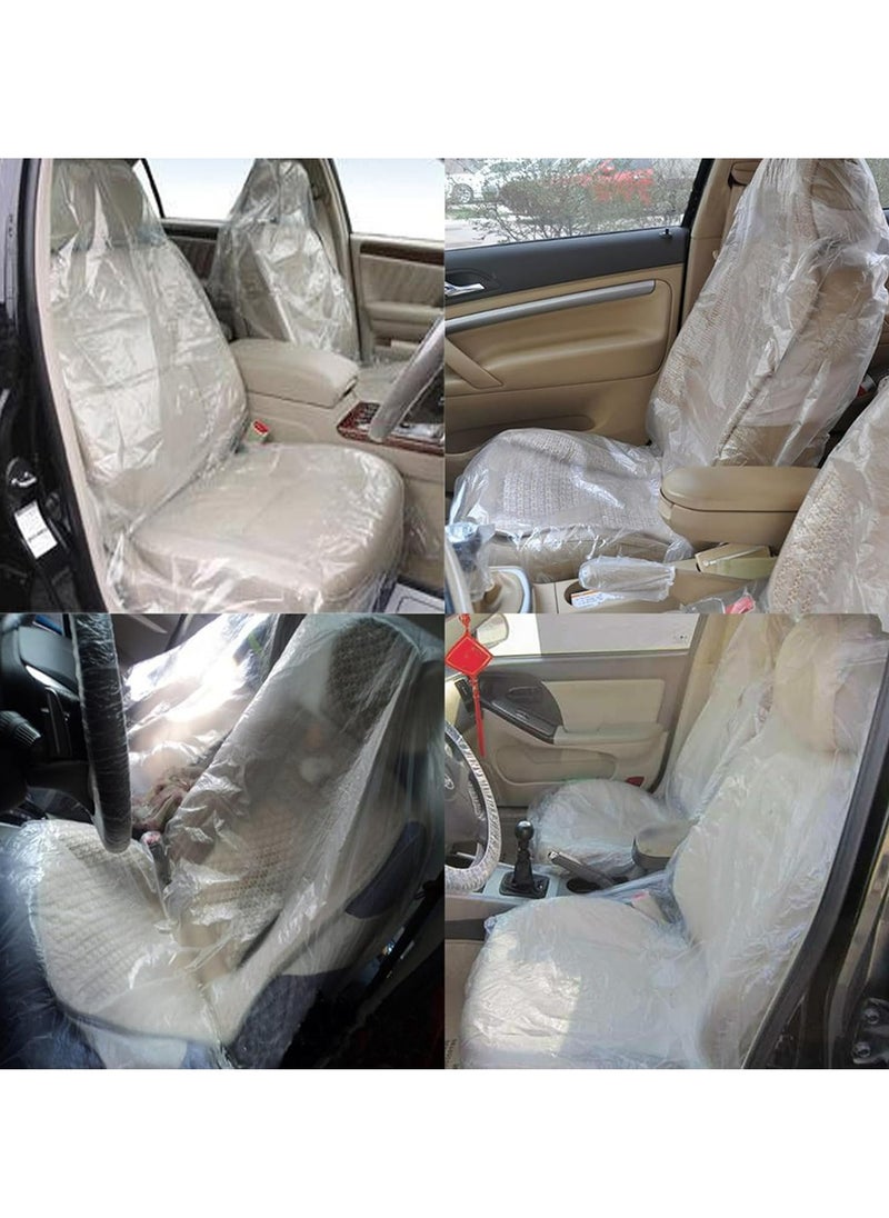 Oasisgalore 100pcs 140x80cm Transparent Car Plastic Seat Covers ,Disposable Vehicle Seat Dustproof Covers, Car Accessories  - Image 5