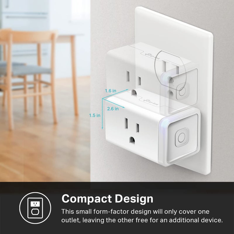 Kasa Smart Plug Mini 15A, Apple HomeKit Supported, Smart Outlet Works with Siri, Alexa & Google Home, UL Certified, App Control, Scheduling, Timer, 2.4G WiFi Only, 4 Count (Pack of 1) (EP25P4), White - Image 4