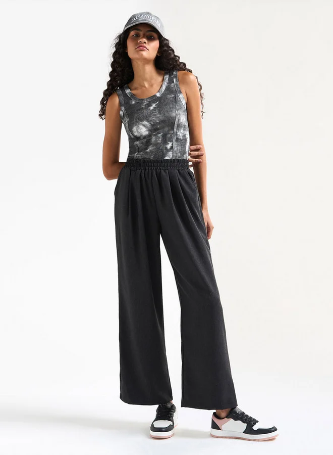 Splash FAV Wide Leg Joggers with Elasticated Waistband and Pockets