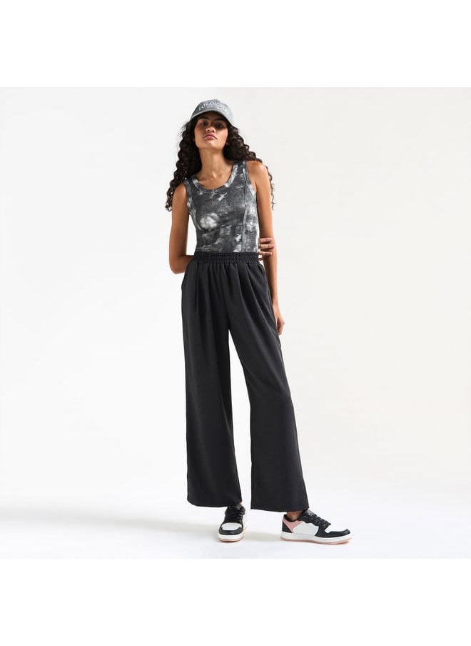 Splash FAV Wide Leg Joggers with Elasticated Waistband and Pockets  - Image 2