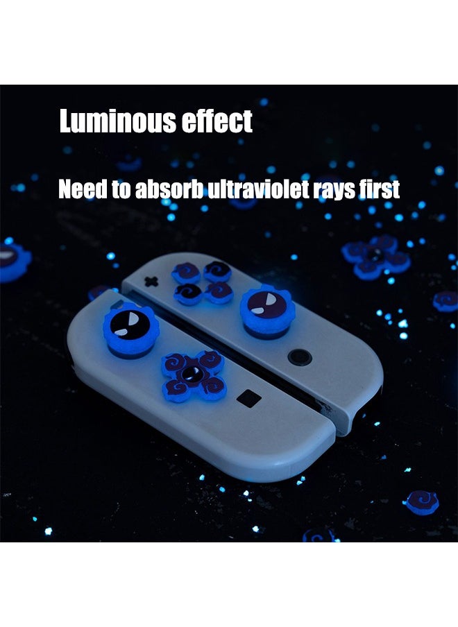 Colorskin 7Pcs Nintendo Switch Set Button Caps Thumb Grips Set Compatible with Nintendo Switch/Switch OLED 3D Soft Silicone ABXY Buttons Sticker Joystick Cover Caps Nightglow Little Purple Magic Button Sticker  - Image 3