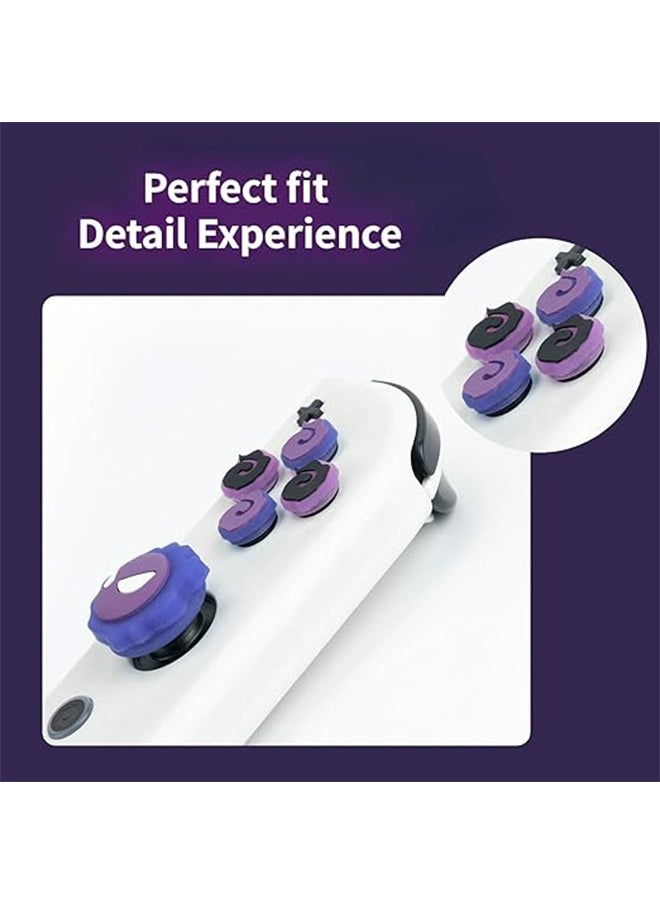 Colorskin - 7Pcs Nintendo Switch Set Button Caps Thumb Grips Set Compatible with Nintendo Switch/Switch OLED 3D Soft Silicone ABXY Buttons Sticker Joystick Cover Caps Nightglow Little Purple Magic Button Sticker - Image 1