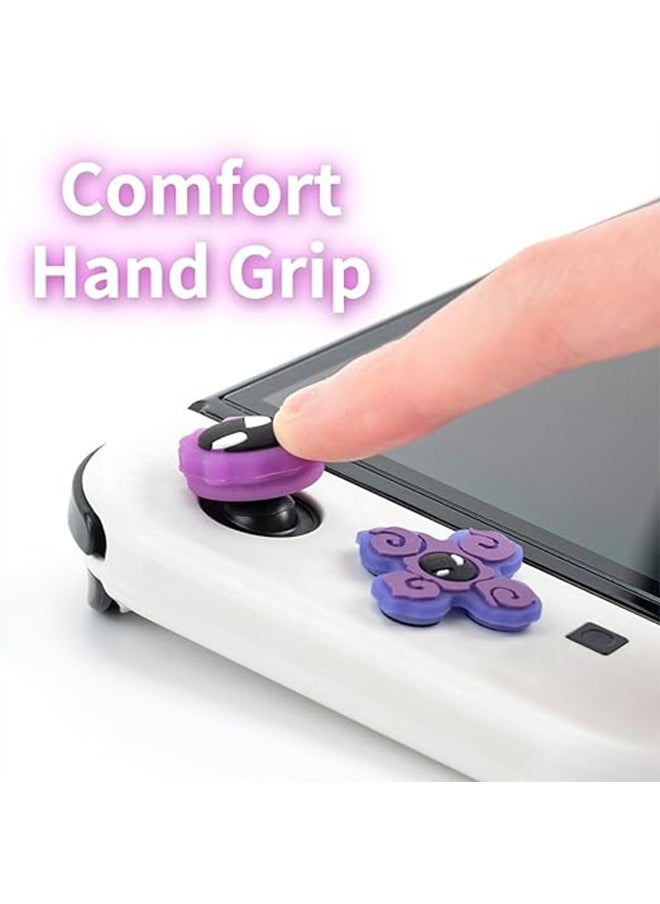 Colorskin 7Pcs Nintendo Switch Set Button Caps Thumb Grips Set Compatible with Nintendo Switch/Switch OLED 3D Soft Silicone ABXY Buttons Sticker Joystick Cover Caps Nightglow Little Purple Magic Button Sticker  - Image 2