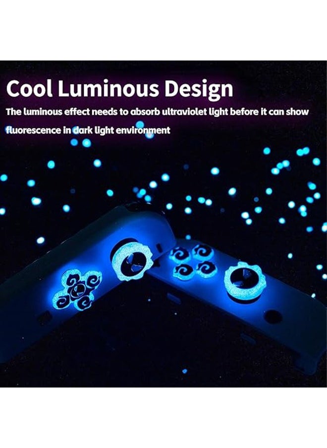 Colorskin - 7Pcs Nintendo Switch Set Button Caps Thumb Grips Set Compatible with Nintendo Switch/Switch OLED 3D Soft Silicone ABXY Buttons Sticker Joystick Cover Caps Nightglow Little Purple Magic Button Sticker - Image 1