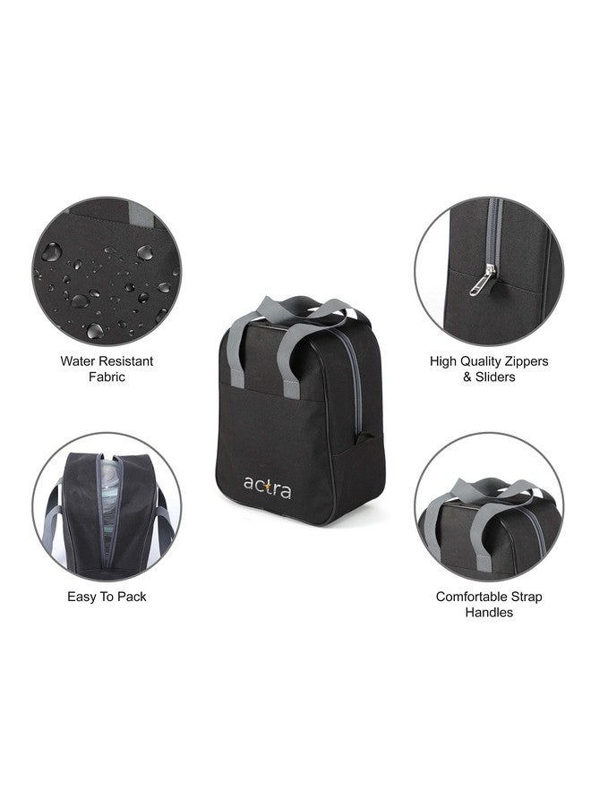 Actra Prima Fabric Lunch Bag for Men, Women and Kids | Tiffin Carrier for Office| Waterproof Lunch Tote (Pack of 2,Black, Navy Blue, 8 Litre) - Image 2