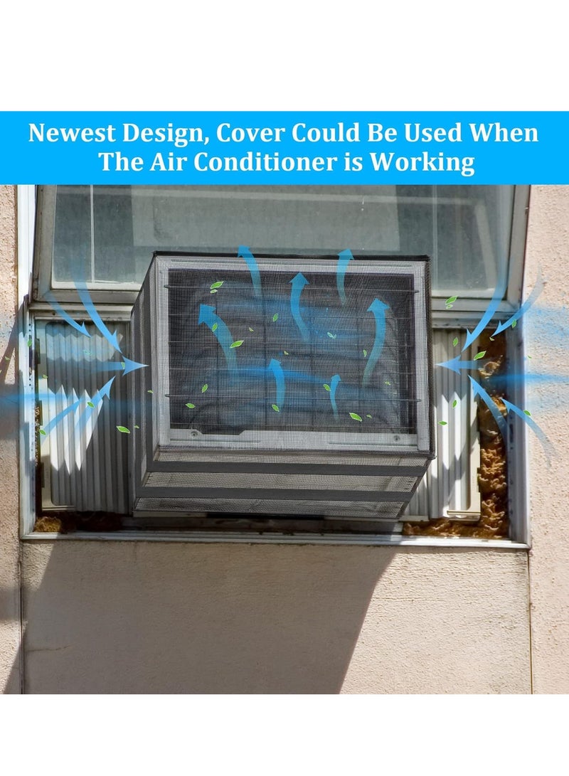 SYOSI Mesh Window Air Conditioner Cover Outdoor, Support Window AC Unit Work Use for Outside Window Ac Cover Black Dust-Proof Waterproof AC Cover Outdoor Window AC Protection Cover  - Image 2