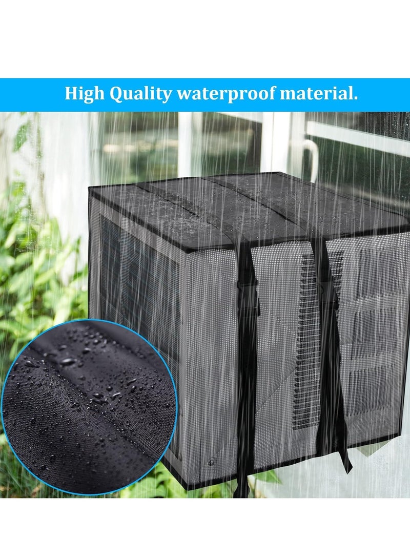 SYOSI Mesh Window Air Conditioner Cover Outdoor, Support Window AC Unit Work Use for Outside Window Ac Cover Black Dust-Proof Waterproof AC Cover Outdoor Window AC Protection Cover  - Image 3