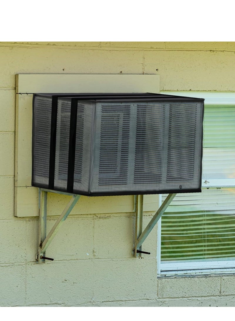 SYOSI Mesh Window Air Conditioner Cover Outdoor, Support Window AC Unit Work Use for Outside Window Ac Cover Black Dust-Proof Waterproof AC Cover Outdoor Window AC Protection Cover  - Image 5