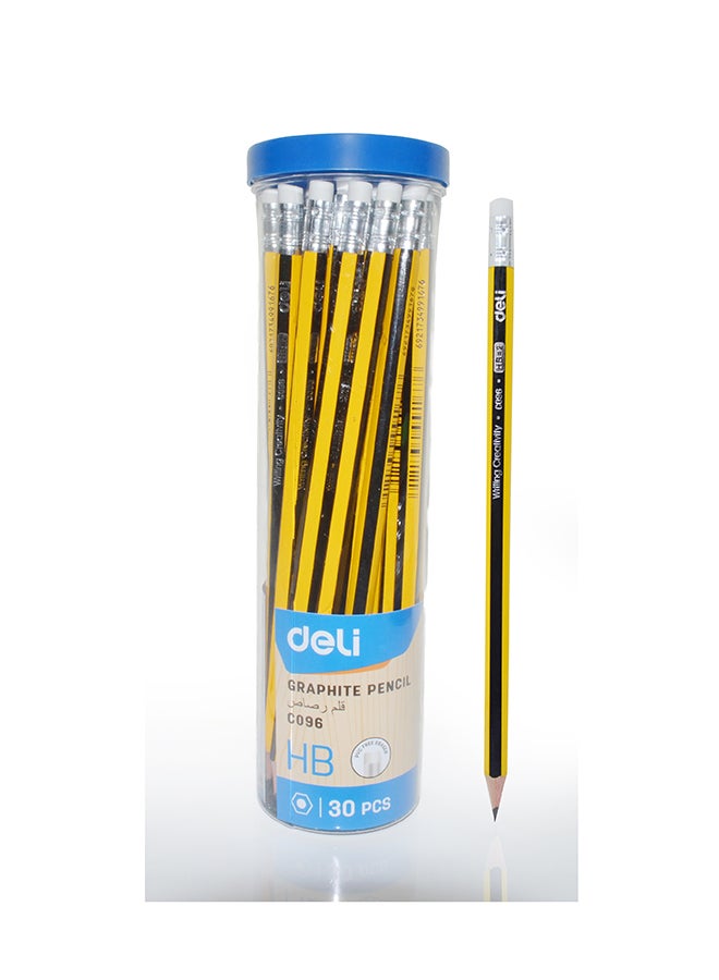 DELI GRAPHITE PENCIL HB 30PCS/TUBE ASST. CC096 - Image 1