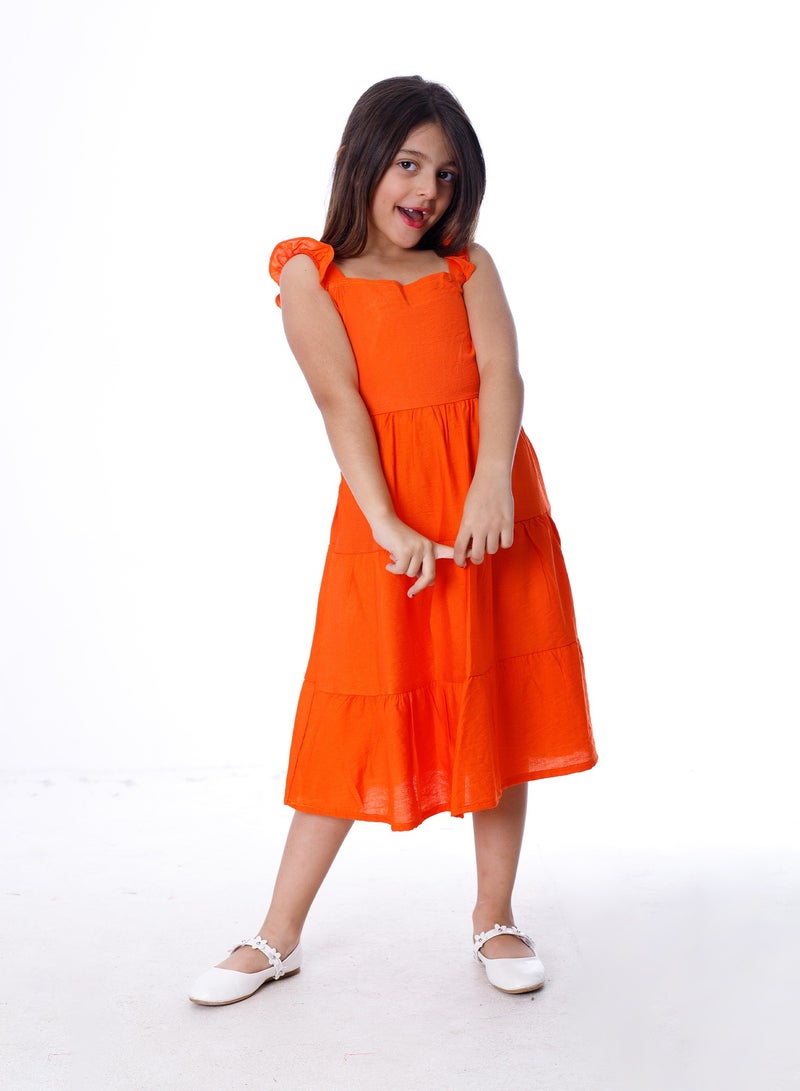 BEBO Girls Dress Orange  - Image 1